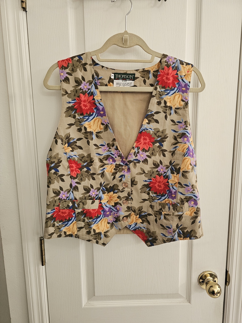 Vintage Thomson Floral Button-Front Vest